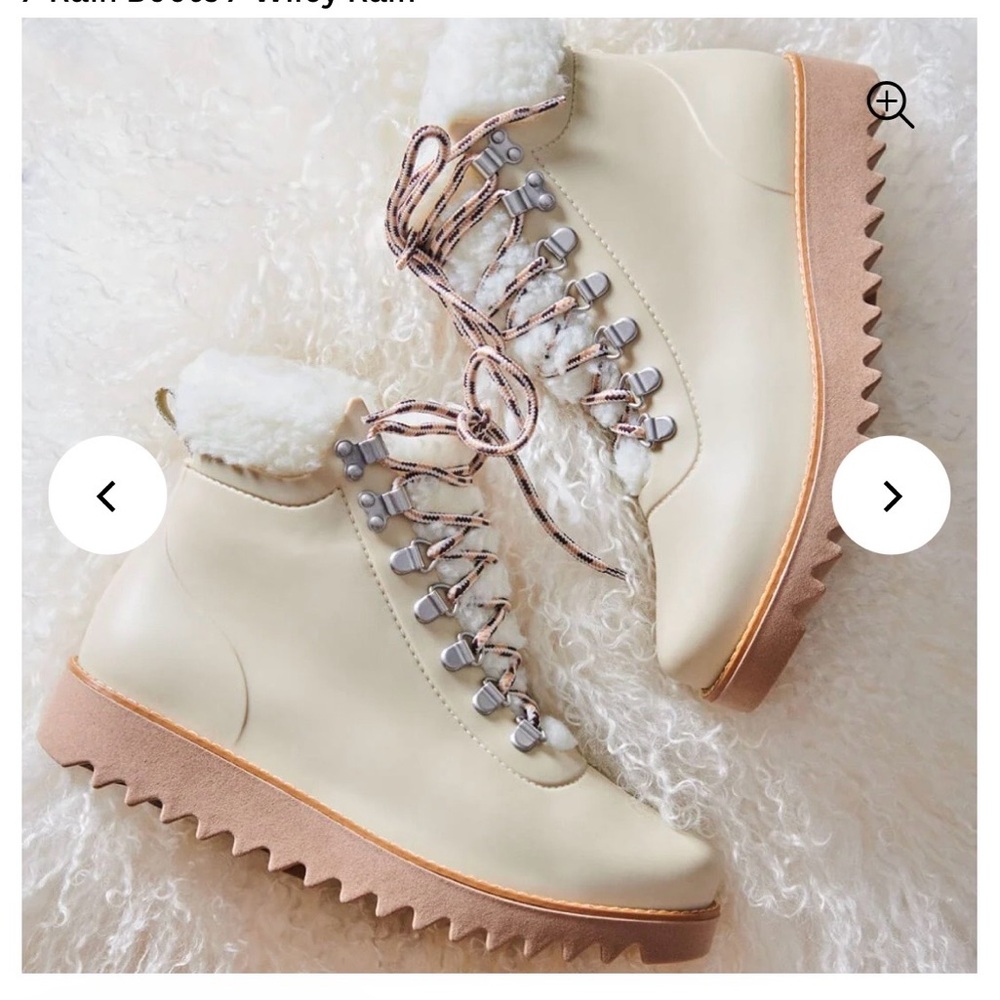 Anthropologie Bernardo Cream Winter/rain Boots. NWT.